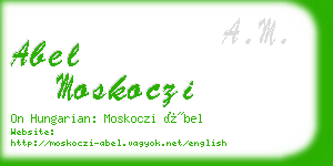 abel moskoczi business card